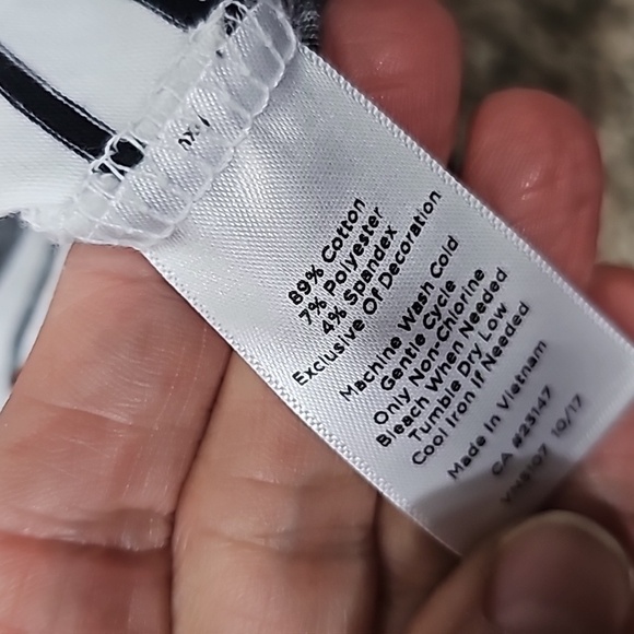 Talbots STRIPE TASSEL SPLIT-NECK Top - Picture 9 of 9